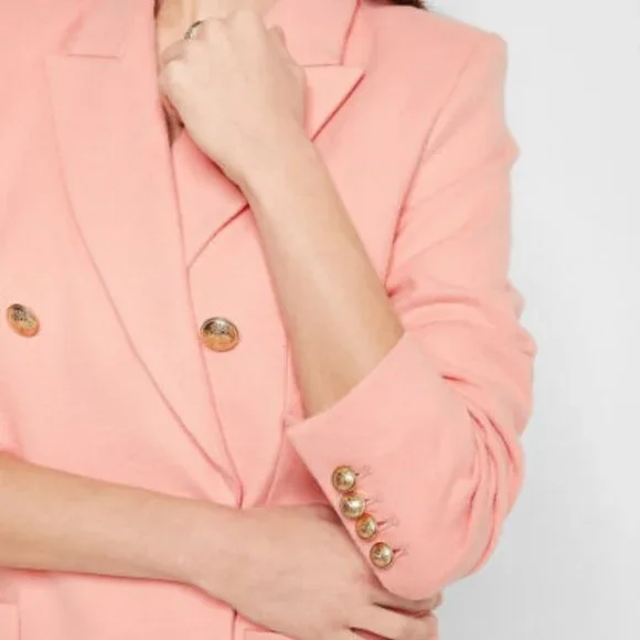 NWT Express Flannel Knit Oversized Coral Almond Blazer Size XS - Picture 3 of 10